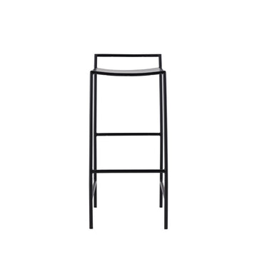 Svelte 30" Coastal Contemporary Iron Saddle-Seat Low-Back Bar Stool with Foot Rest - JONATHAN Y